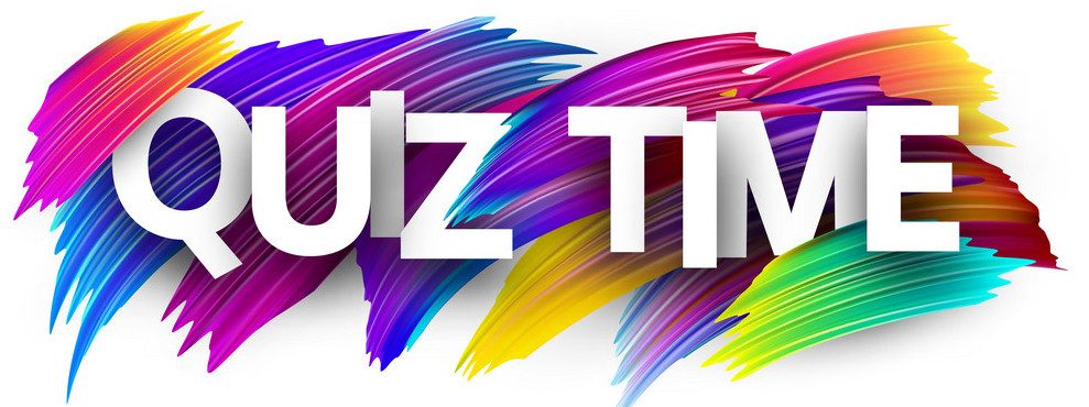 Quiz time banner. Colorful brush design. Vector background.